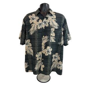 Extreme Gear Men’s Floral Hawaiian Button Down, L
